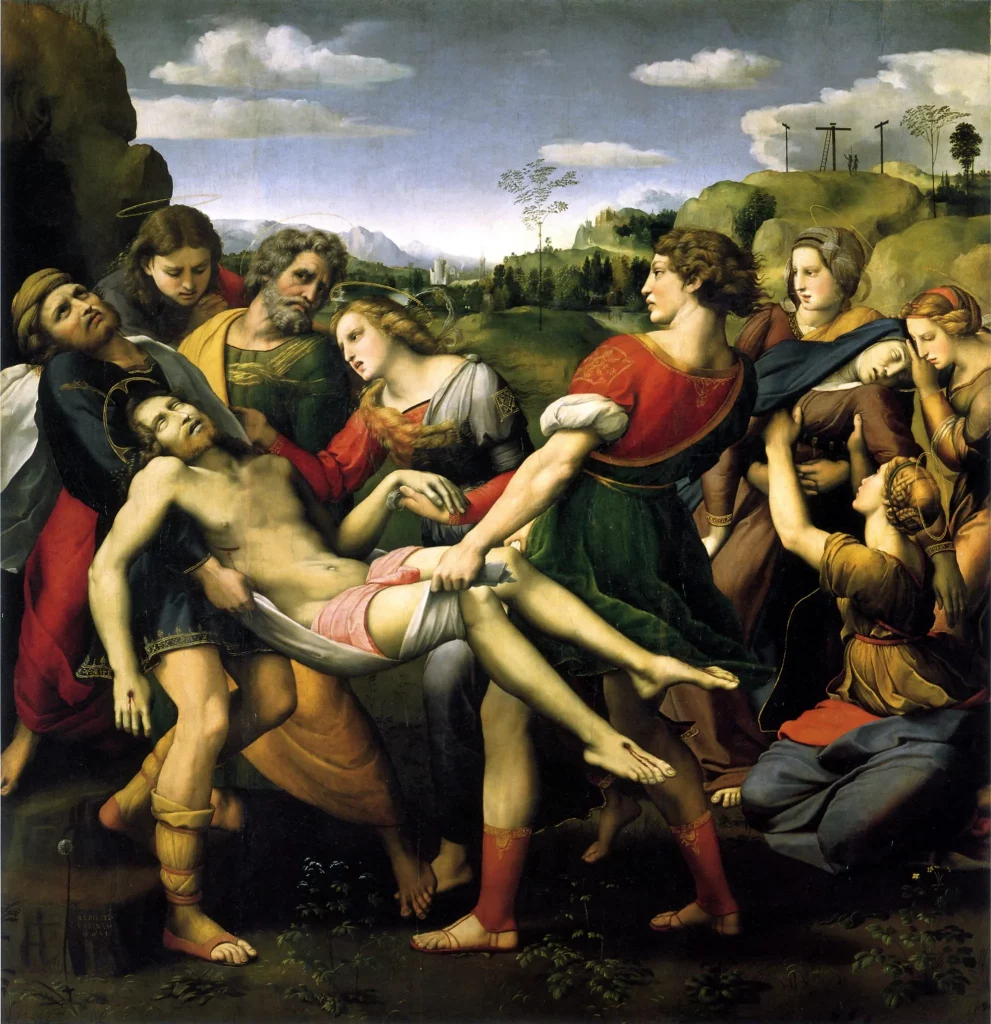 Pala d'altare dipinta da Raffaello Sanzio che rappresenta Cristo sorretto dai suoi seguaci