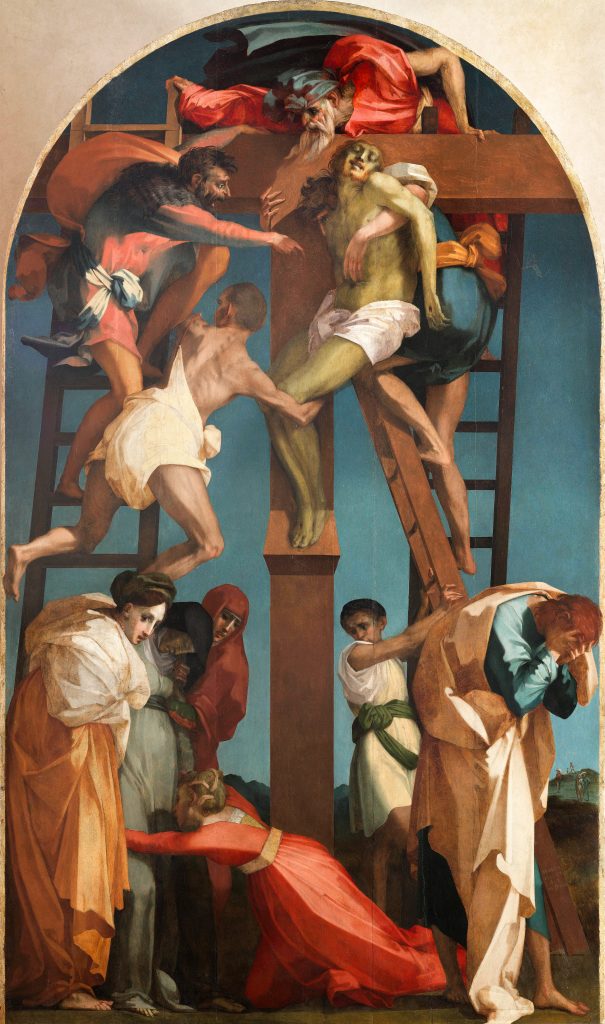 La pala di Rosso Fiorentino rappresenta Cristo deposto dalla croce