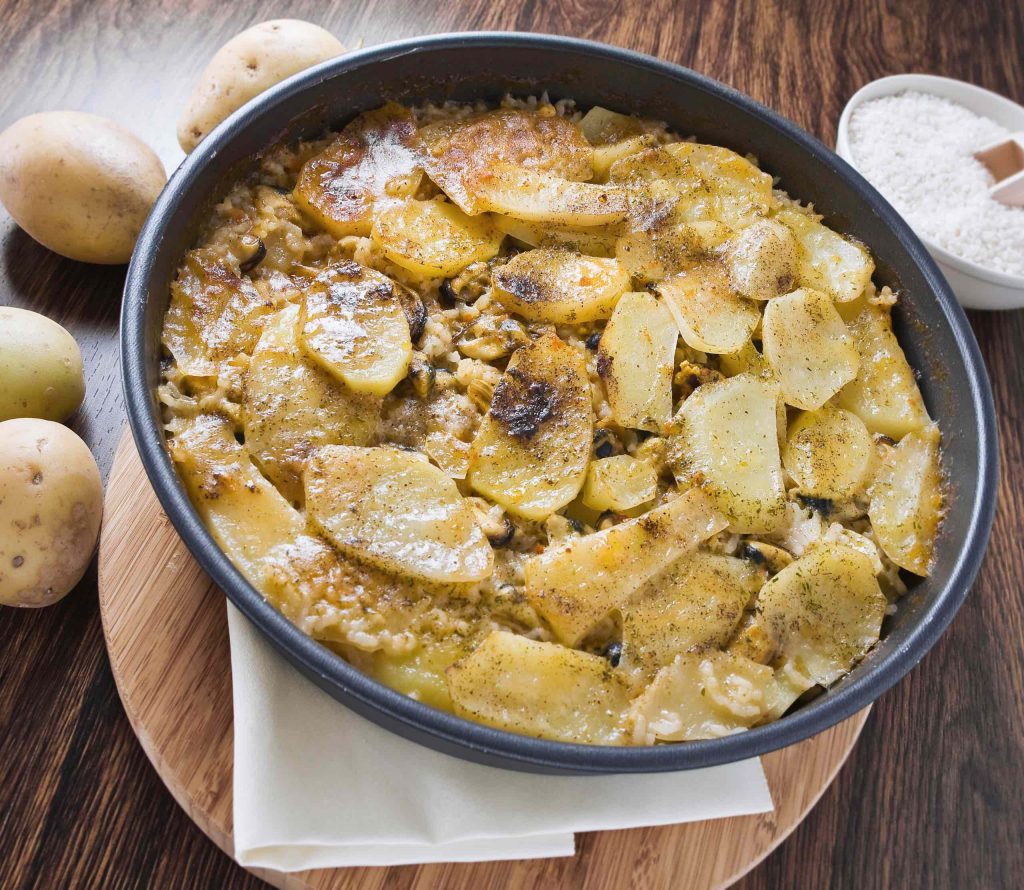 Tiella di riso patate e cozze