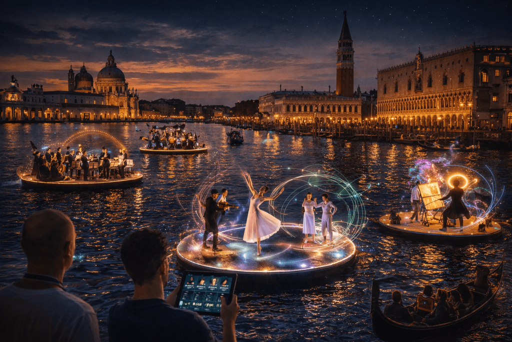 Venezia performance art galleggianti