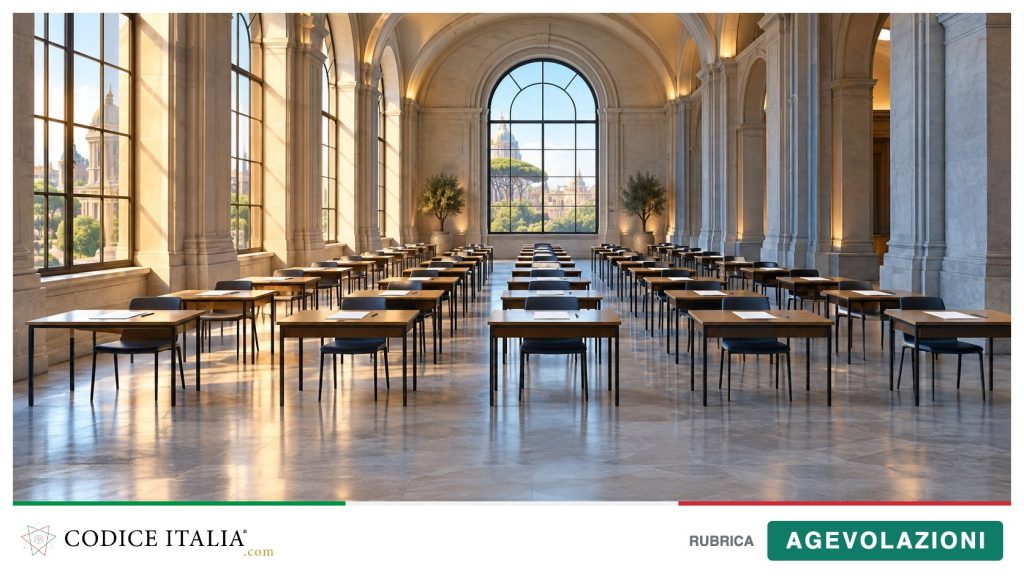 Aula per prova scritta del concorso vice ispettori della Polizia Penitenziaria
