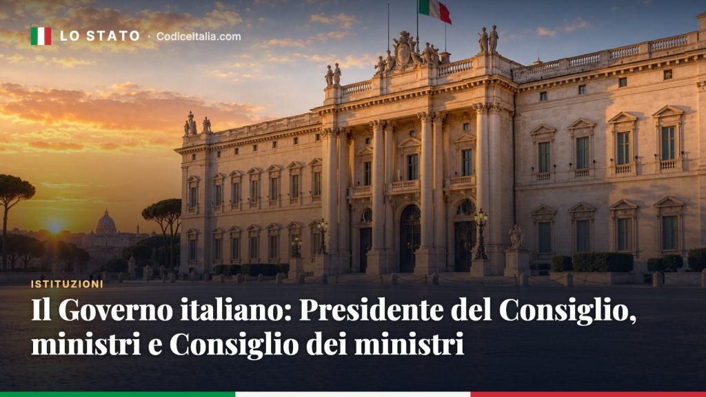 Il Governo italiano: Presidente del Consiglio, ministri e Consiglio dei ministri