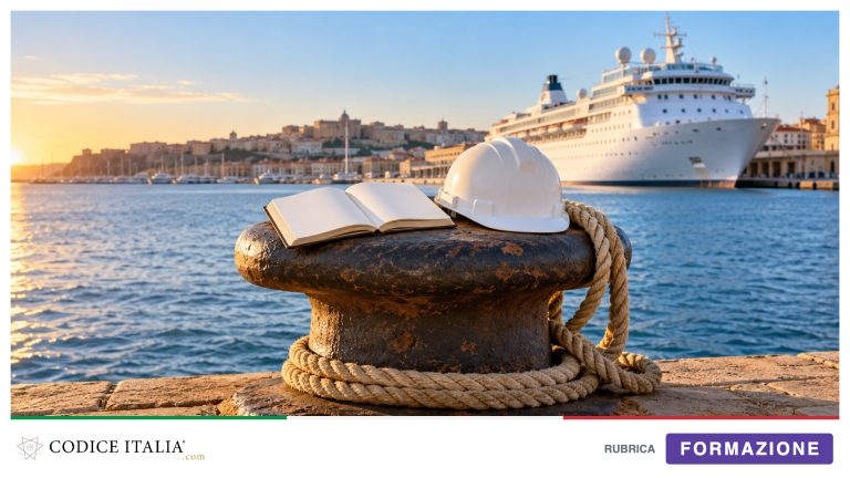 ITS Academy in Sardegna: banchina del porto di Cagliari con attrezzatura da lavoro nautico
