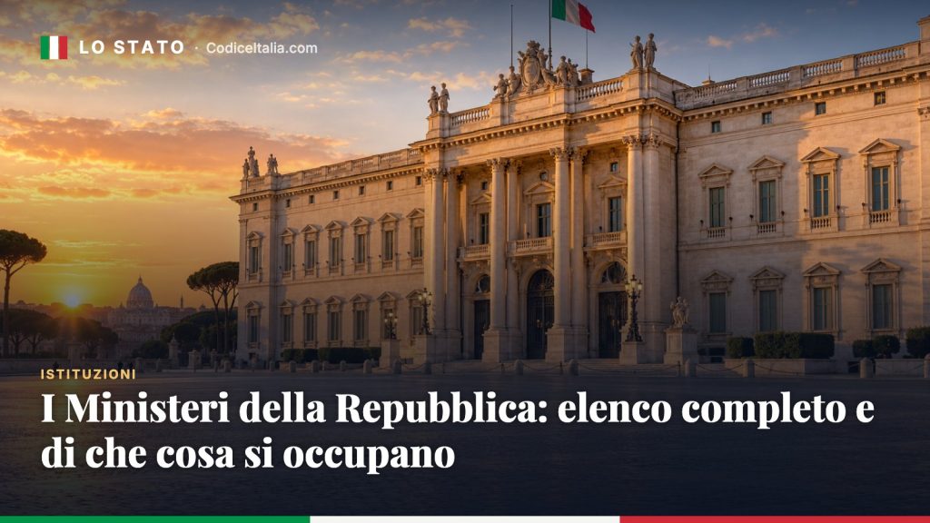 I Ministeri della Repubblica: elenco completo e di che cosa si occupano