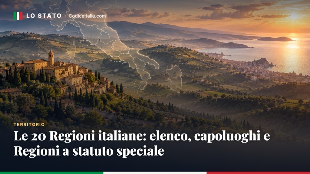 Le 20 Regioni italiane: elenco, capoluoghi e Regioni a statuto speciale