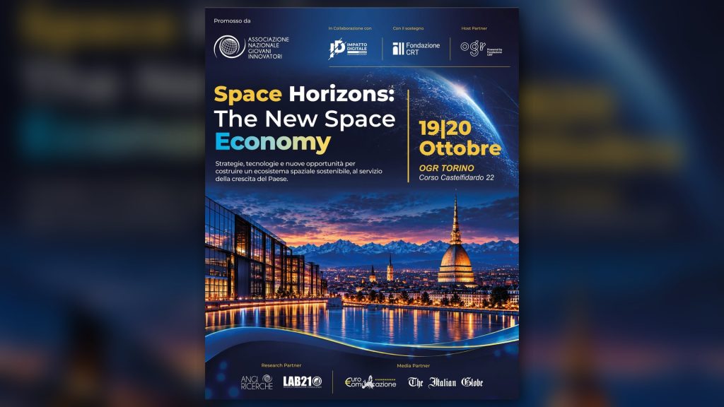 Locandina Space Horizons, space economy a Torino alle OGR, 19-20 ottobre 2026